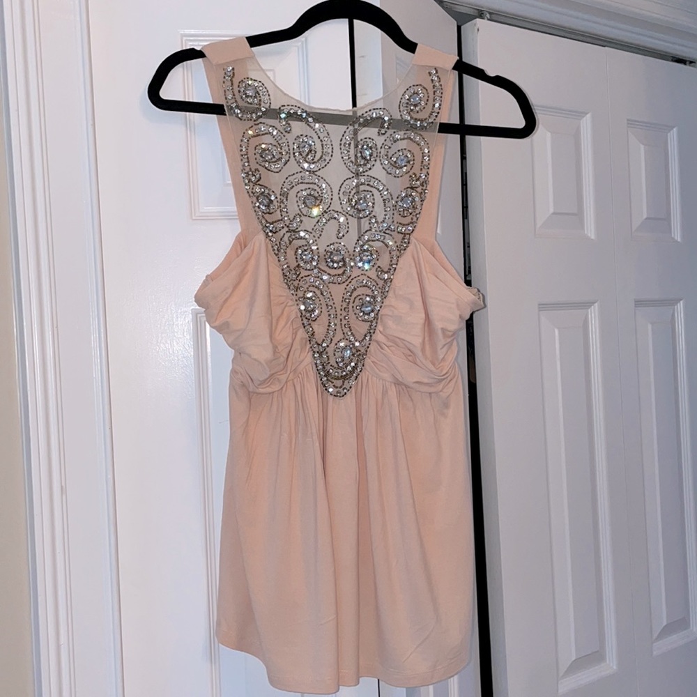 Necklace Detail Blush Tank